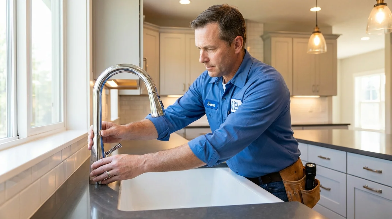 Kitchen faucet installation by Johns Plumbing LLC in Lacon